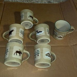 Set of six William Sonoma coffee mugs